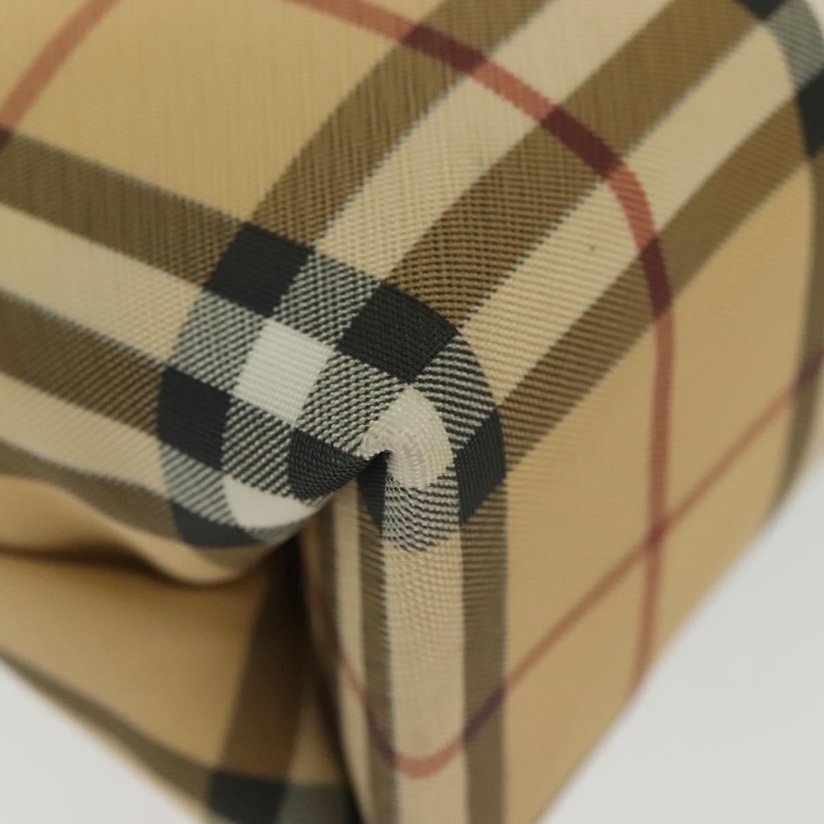 BURBERRY Nova Check Hand Bag PVC Beige Auth BA5106