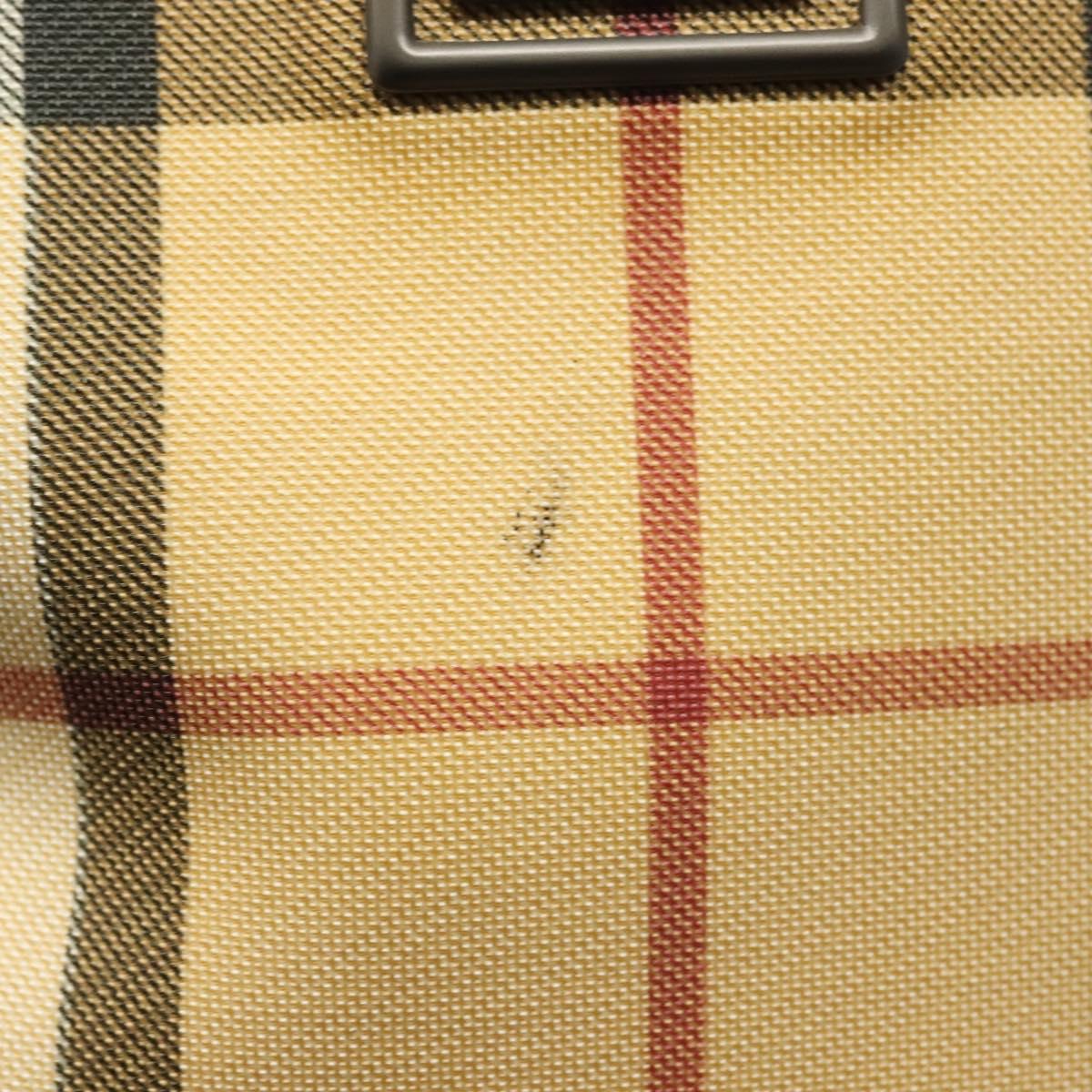 BURBERRY Nova Check Hand Bag PVC Beige Auth BA5106