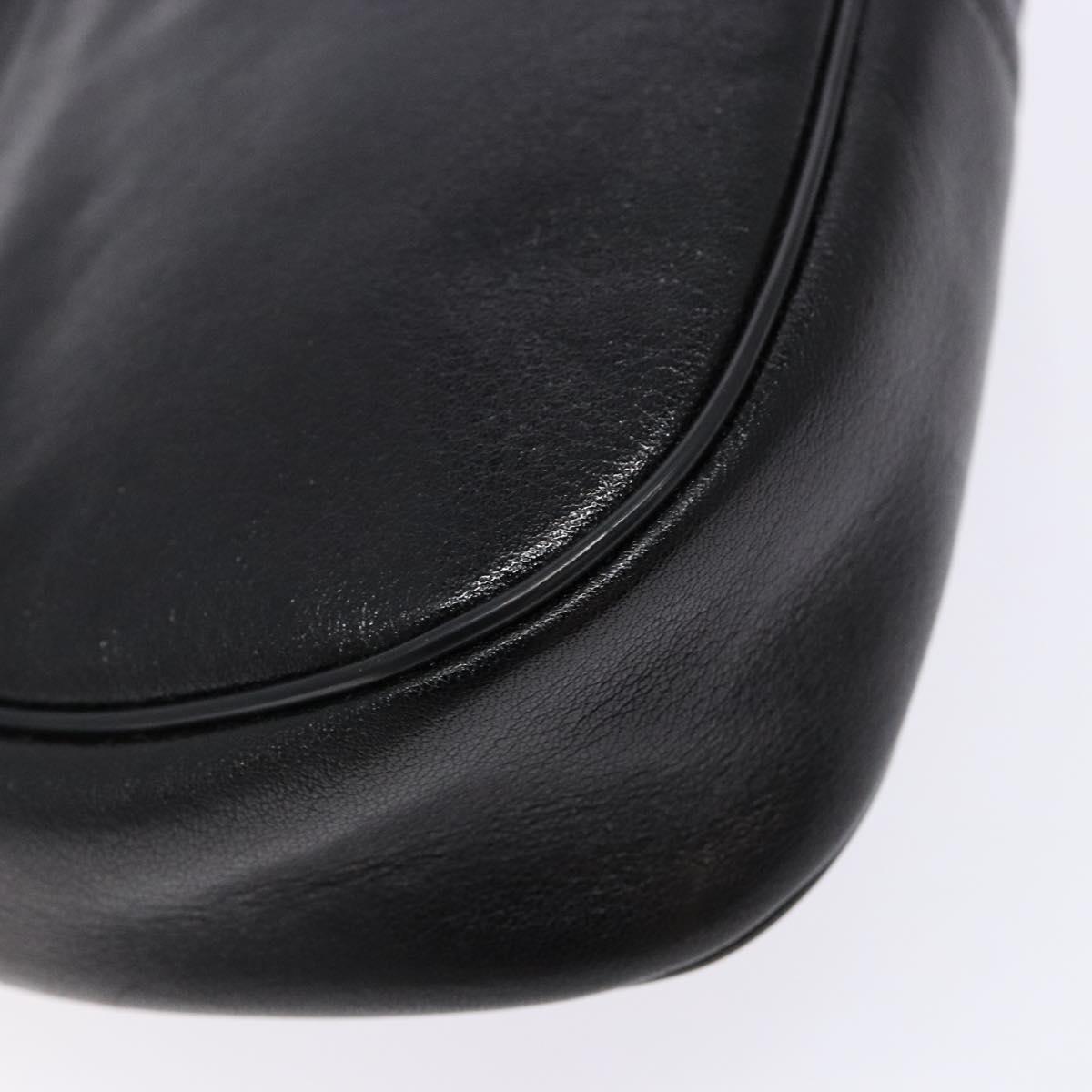 GIVENCHY Shoulder Bag Leather Gold Black Auth BA5111