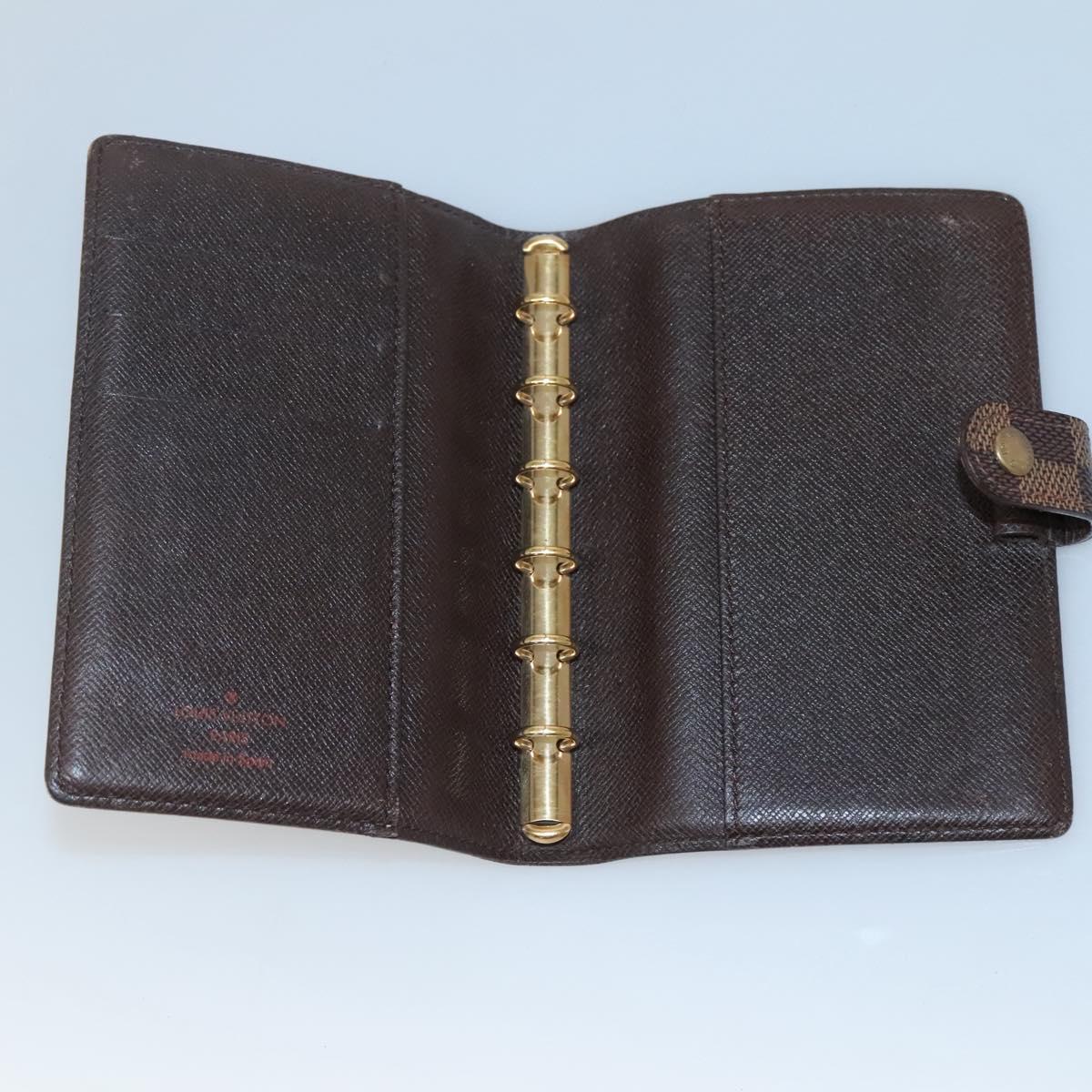 LOUIS VUITTON Damier Ebene Agenda PM Day Planner Cover R20700 LV Auth BA5117