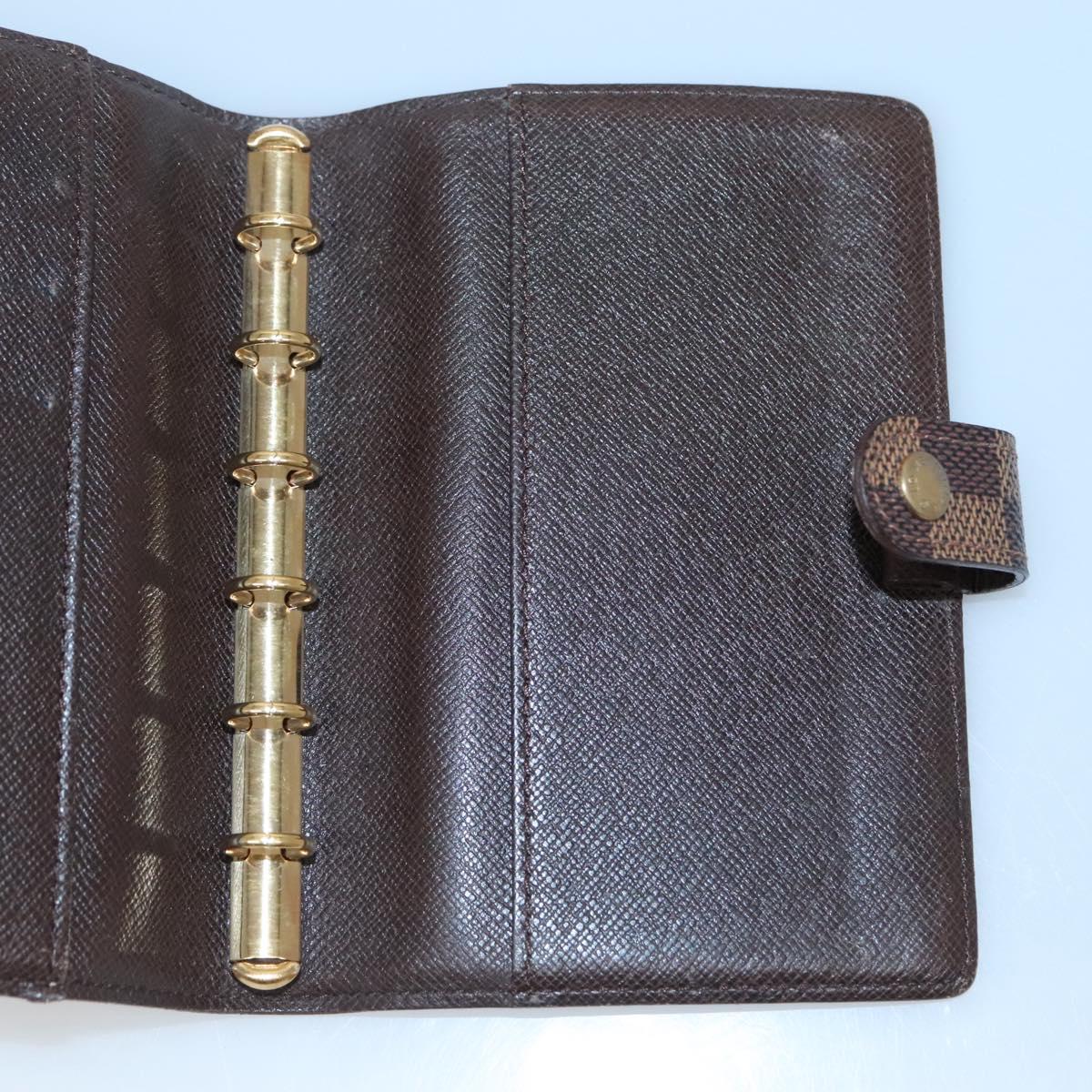 LOUIS VUITTON Damier Ebene Agenda PM Day Planner Cover R20700 LV Auth BA5117