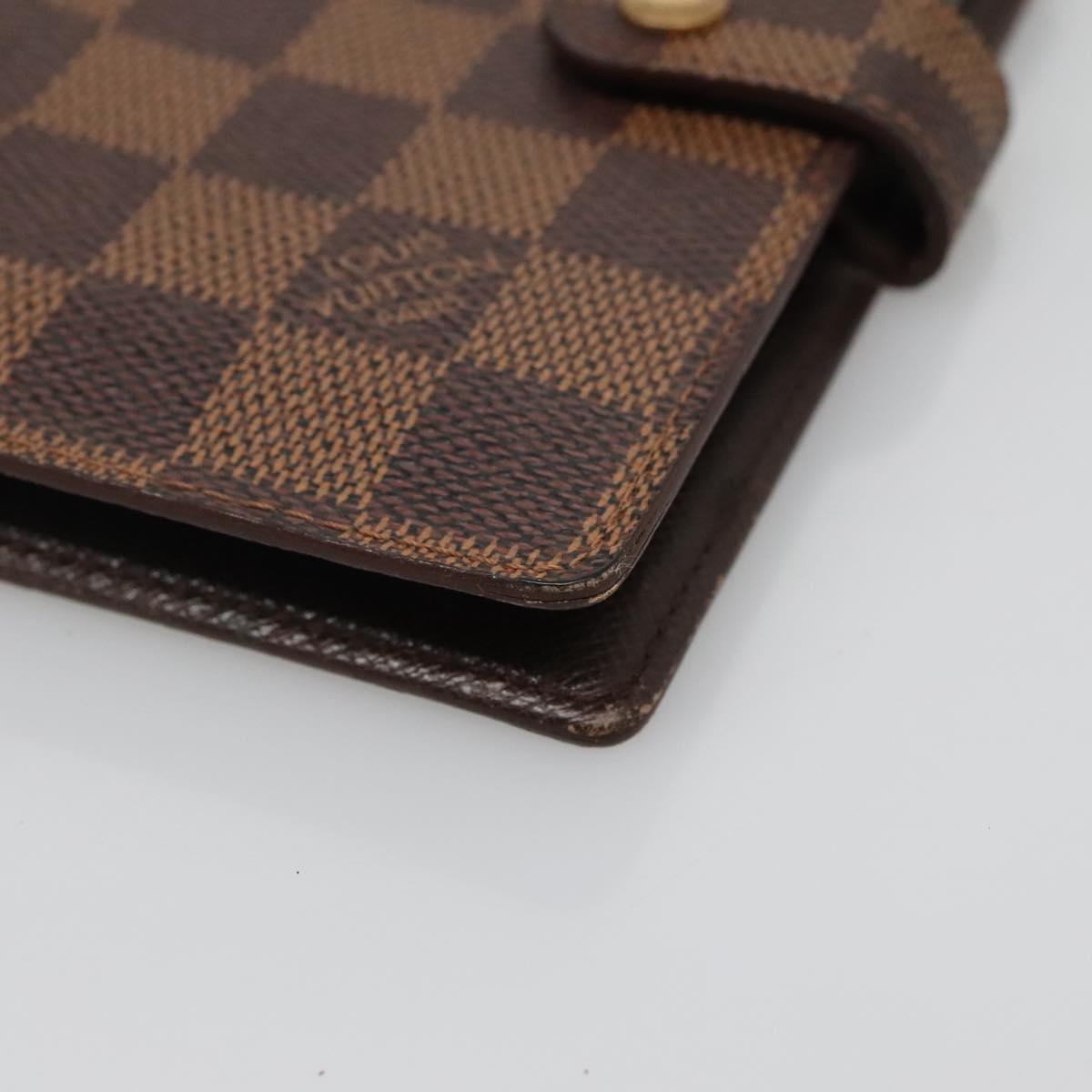 LOUIS VUITTON Damier Ebene Agenda PM Day Planner Cover R20700 LV Auth BA5117