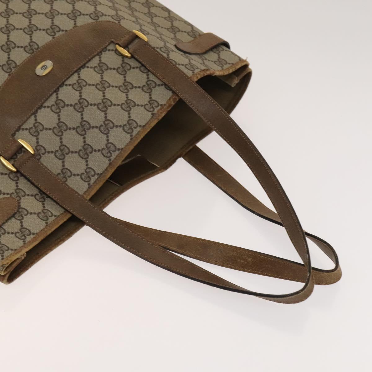 GUCCI GG Supreme Sherry Line Tote Bag PVC 2Set Beige Navy Auth BA5125