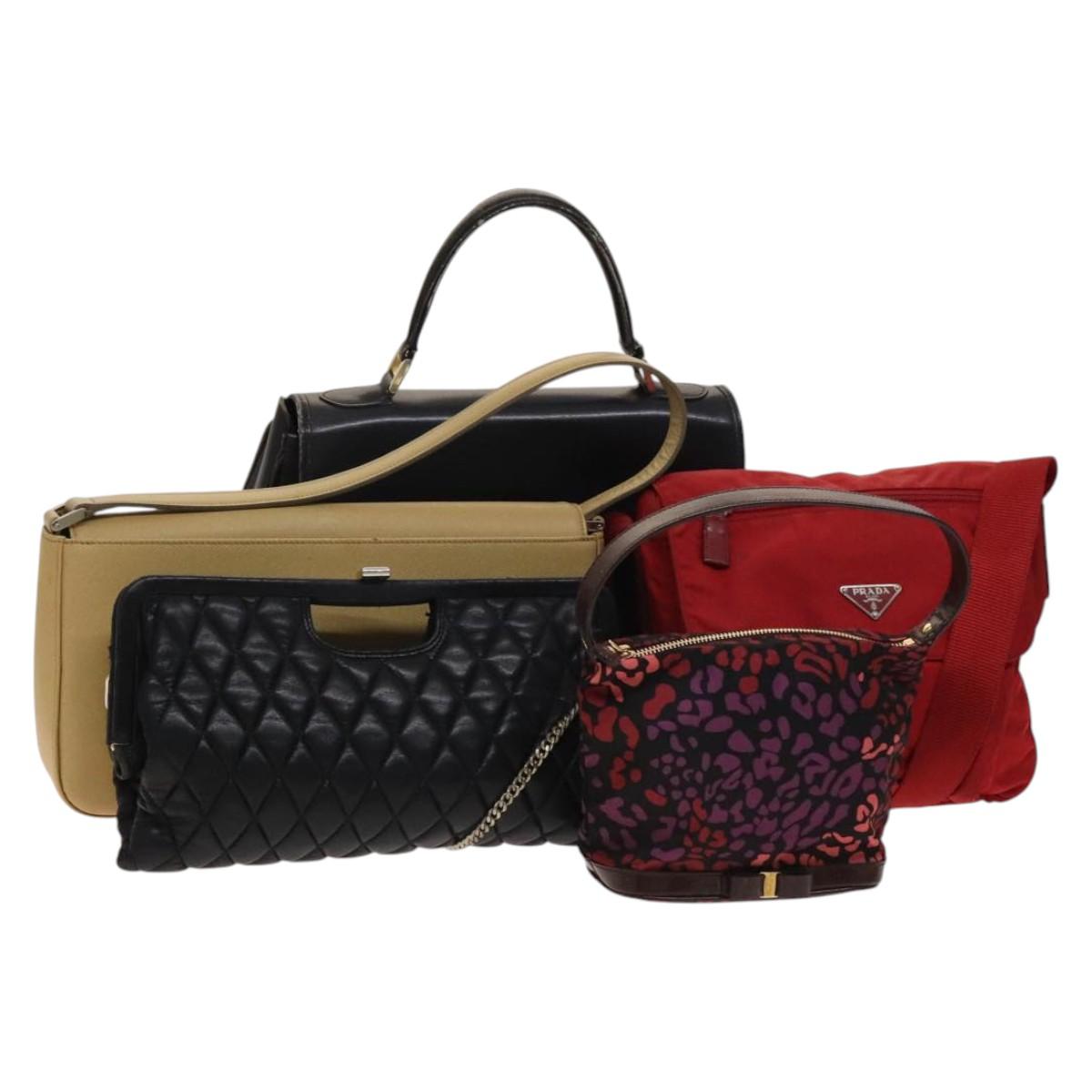 Salvatore Ferragamo Bally PRADA Burberry Bag Nylon Leather 5Set Auth BA5127