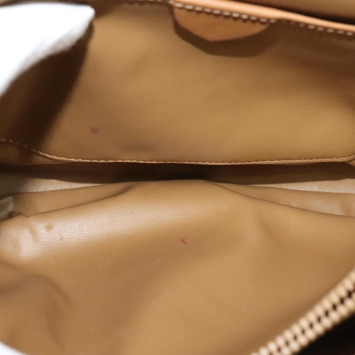 CELINE Macadam Canvas Shoulder Bag PVC Brown Gold Auth BA513