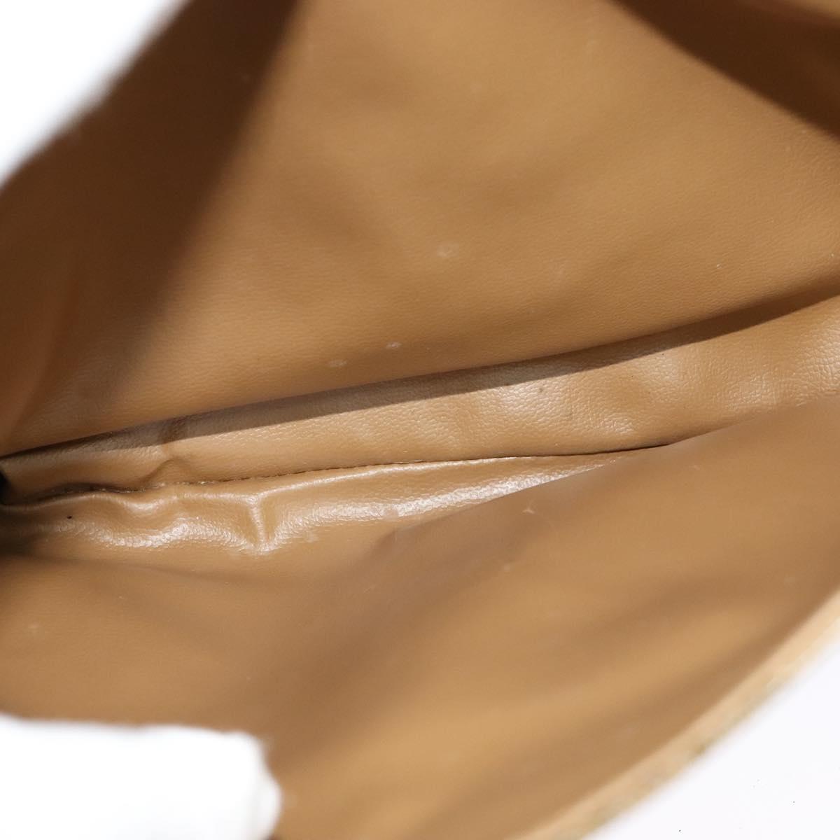 CELINE Macadam Canvas Shoulder Bag PVC Brown Gold Auth BA513