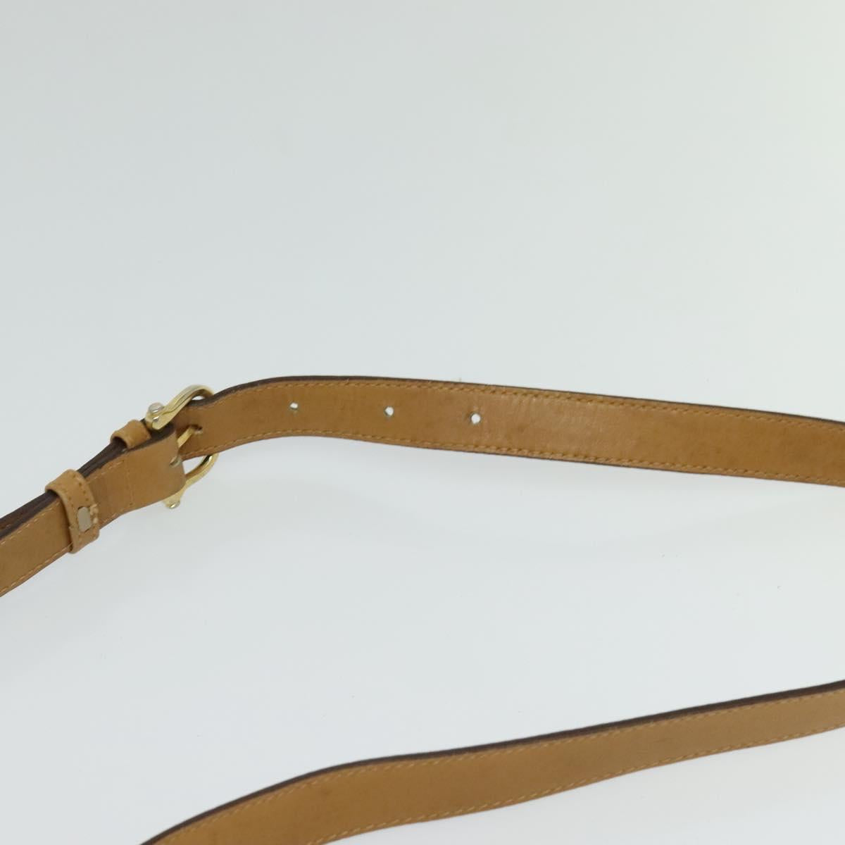 CELINE Macadam Canvas Shoulder Bag PVC Brown Gold Auth BA513