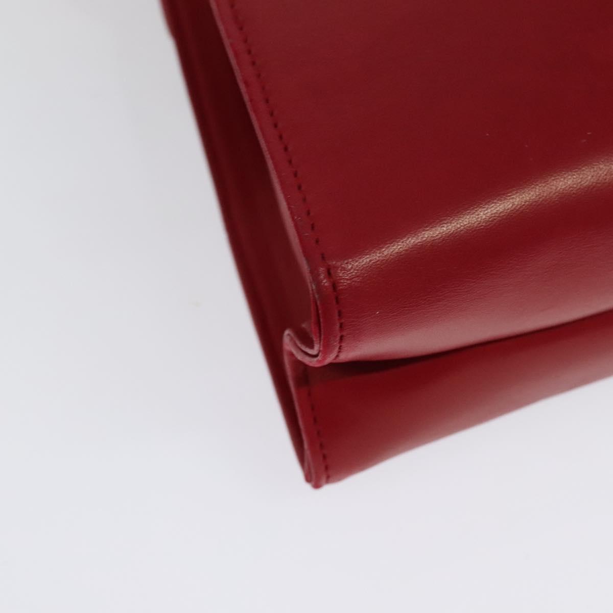 Salvatore Ferragamo Shoulder Bag Leather Red Gold Auth BA5135