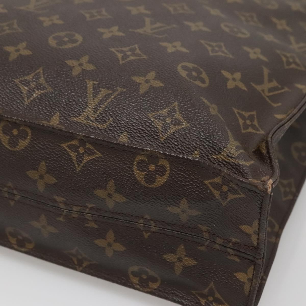 LOUIS VUITTON Monogram Sac Plat Hand Bag M51140 LV Auth BA5143