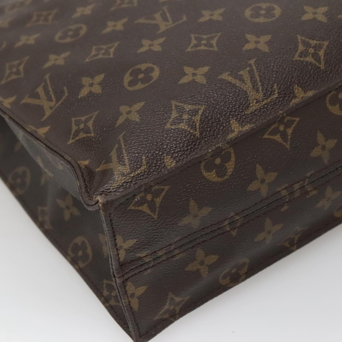 LOUIS VUITTON Monogram Sac Plat Hand Bag M51140 LV Auth BA5143