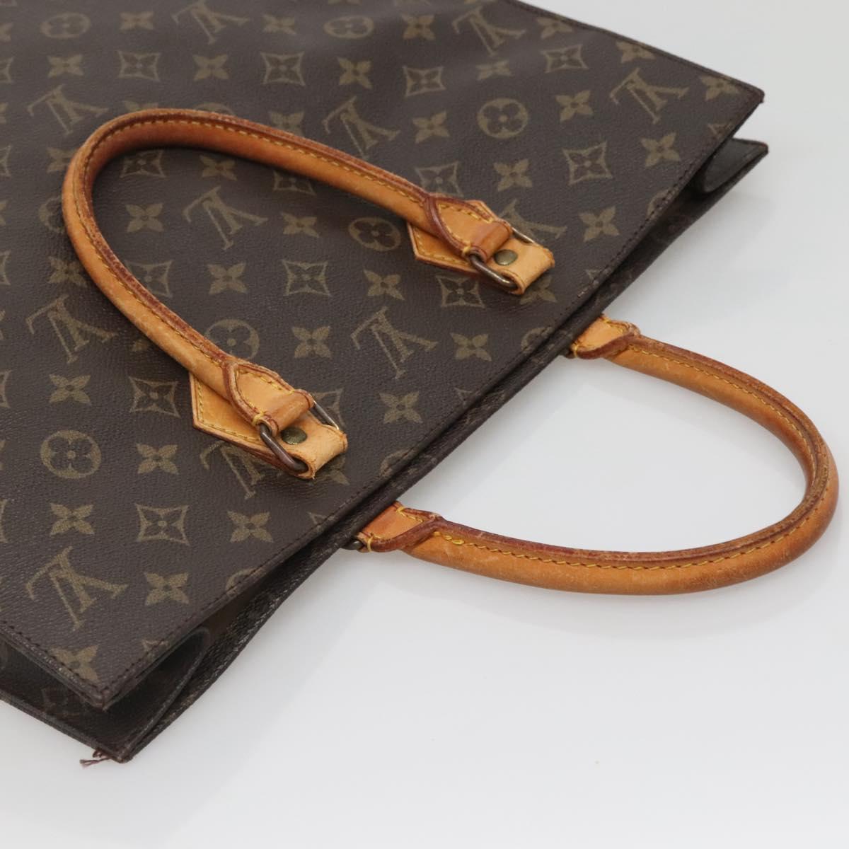 LOUIS VUITTON Monogram Sac Plat Hand Bag M51140 LV Auth BA5143