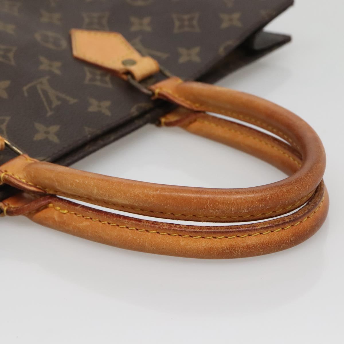 LOUIS VUITTON Monogram Sac Plat Hand Bag M51140 LV Auth BA5143