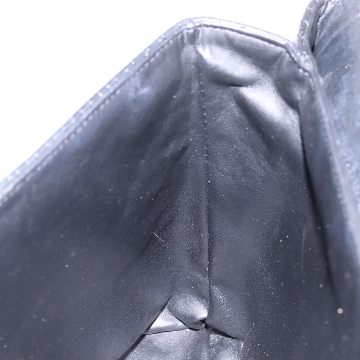 BALLY Quilted Hand Bag Leather Gold Black Auth BA5149