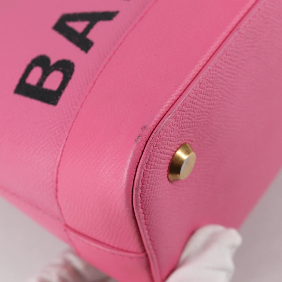 BALENCIAGA Ville Top Handle S Hand Bag Leather 2way Pink 518873 Auth BA5162M