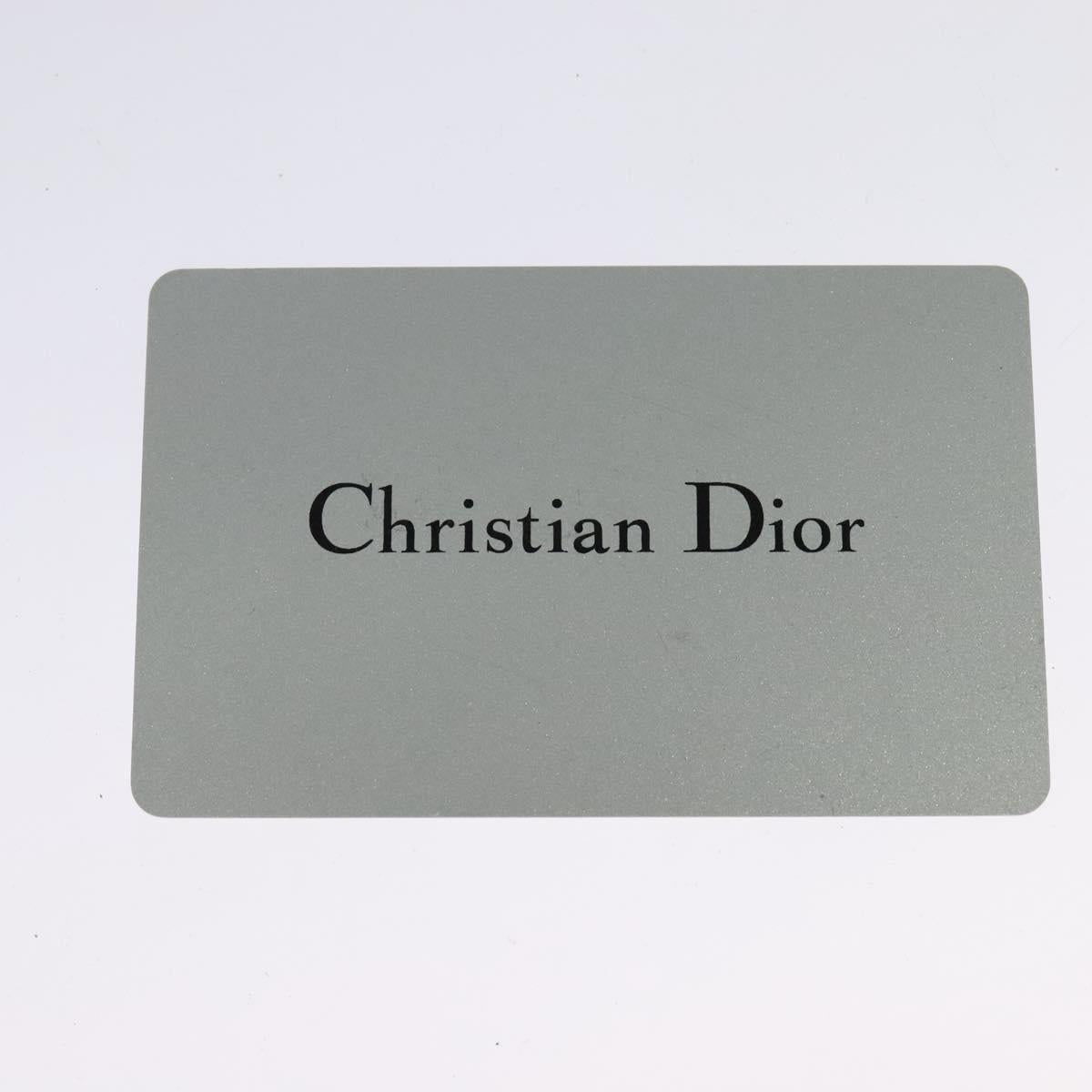 Christian Dior Chain Diorama Shoulder Bag Leather Silver Auth BA5163
