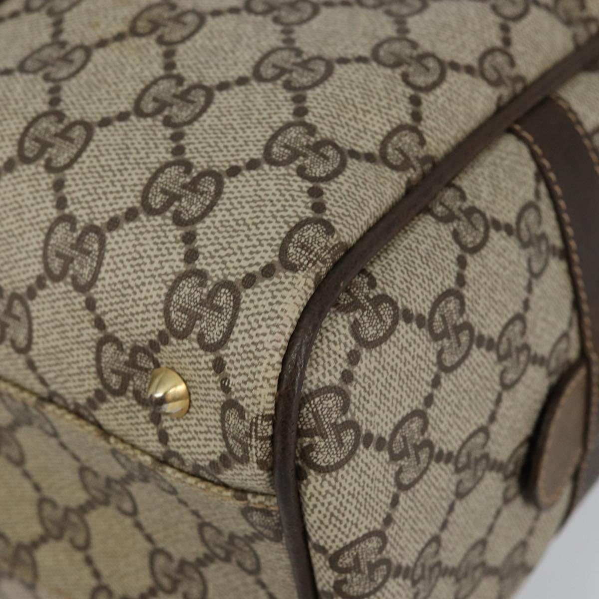 GUCCI GG Supreme Web Sherry Line Hand Bag PVC Beige Gold 67 01 4422 Auth BA5183
