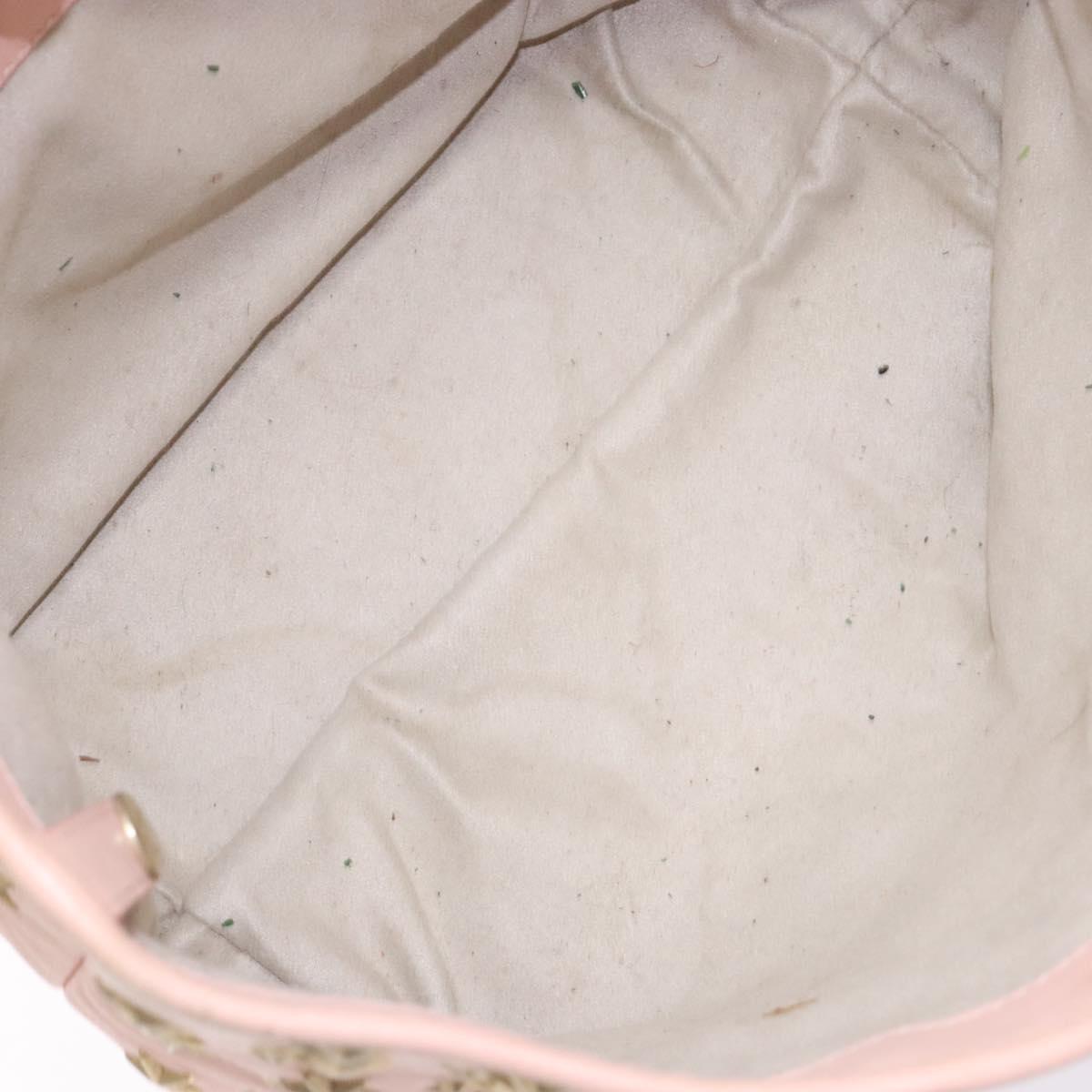 Jimmy Choo Studs Tote Bag Leather Pink Gold Auth BA5187