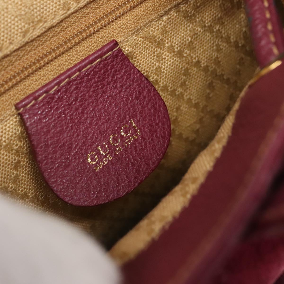 GUCCI Bamboo Backpack Suede Purple Gold 003 1705 0030 Auth BA5188