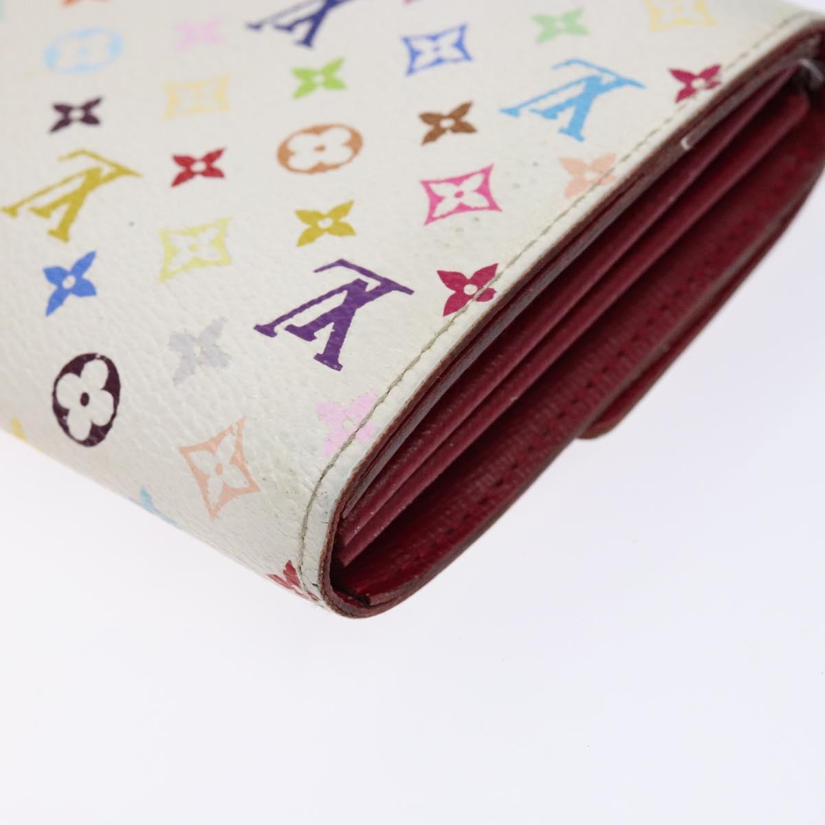LOUIS VUITTON Multicolor Portefeuille Sarah Wallet White M93532 LV Auth BA5191