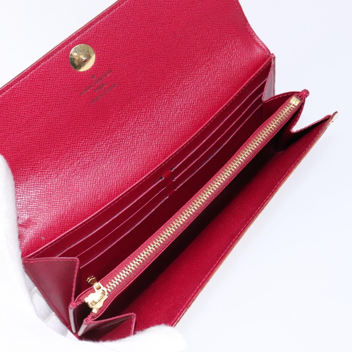 LOUIS VUITTON Multicolor Portefeuille Sarah Wallet White M93532 LV Auth BA5191