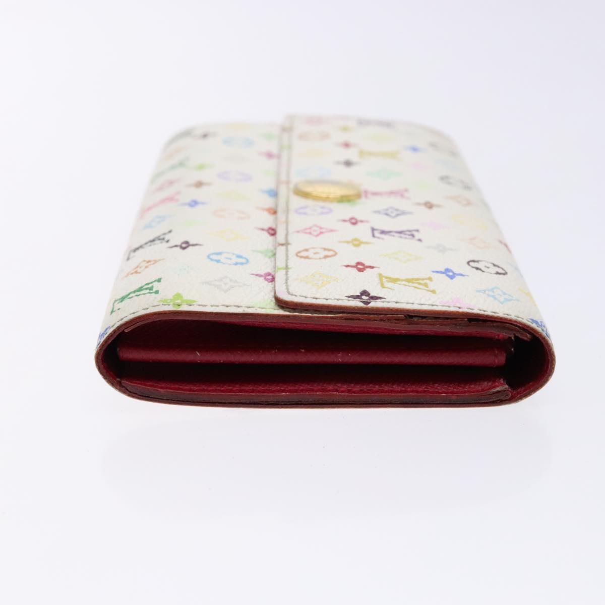 LOUIS VUITTON Multicolor Portefeuille Sarah Wallet White M93532 LV Auth BA5191