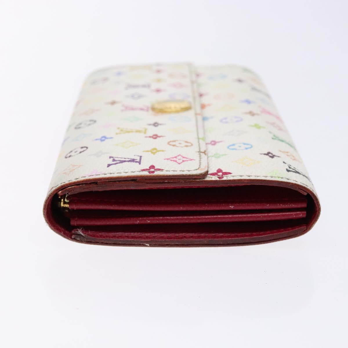 LOUIS VUITTON Multicolor Portefeuille Sarah Wallet White M93532 LV Auth BA5191