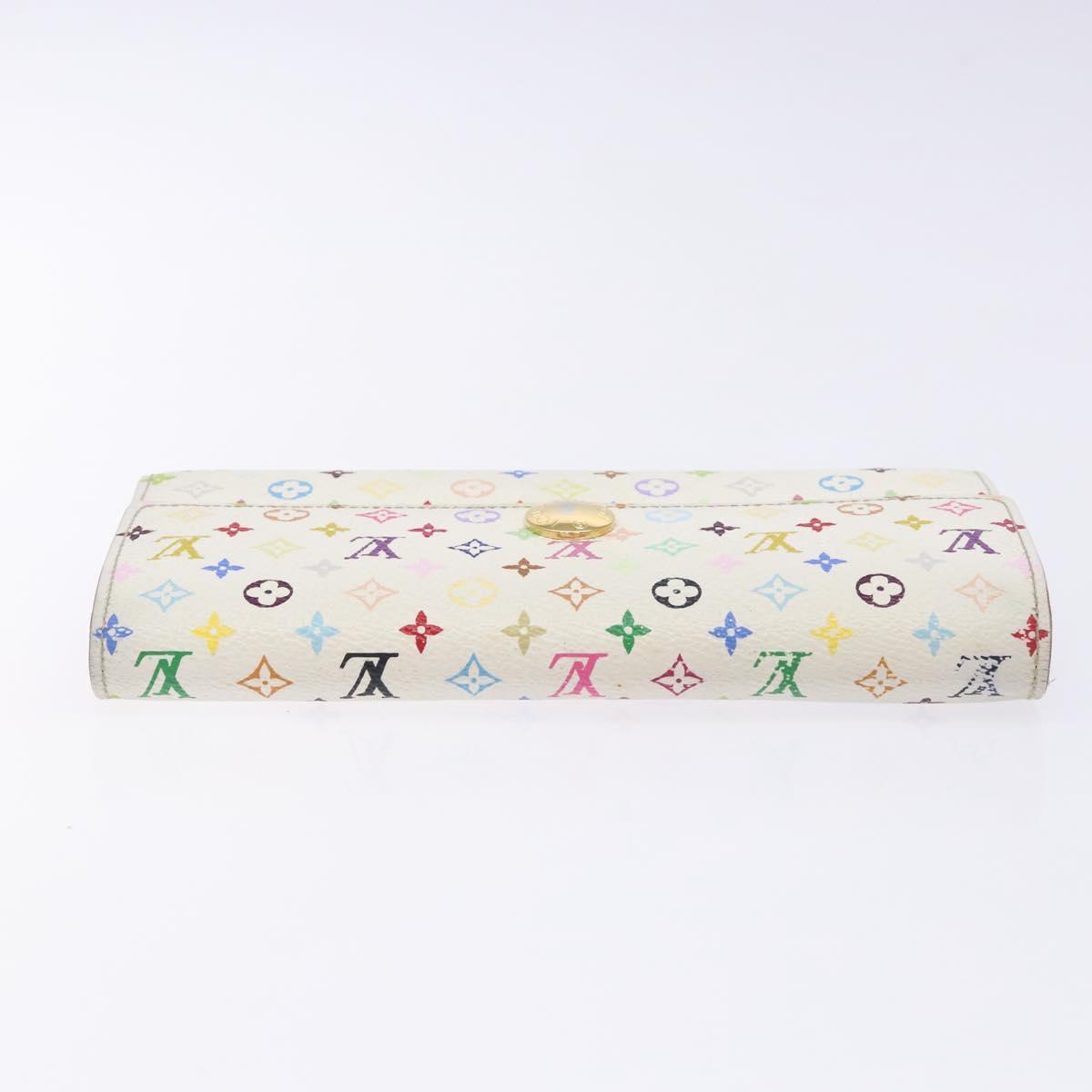 LOUIS VUITTON Multicolor Portefeuille Sarah Wallet White M93532 LV Auth BA5191