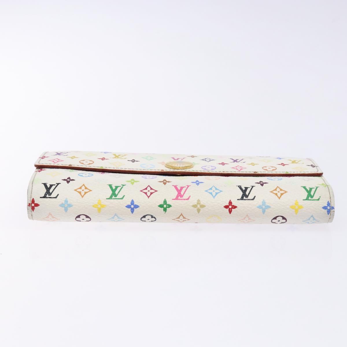 LOUIS VUITTON Multicolor Portefeuille Sarah Wallet White M93532 LV Auth BA5191