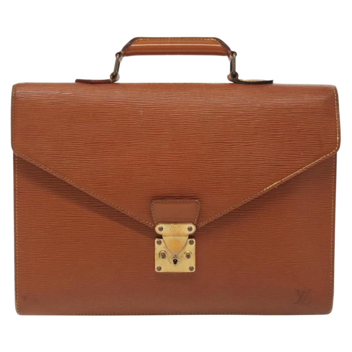 LOUIS VUITTON Epi Serviette Conseiller Briefcase Brown M54423 LV Auth BA5192