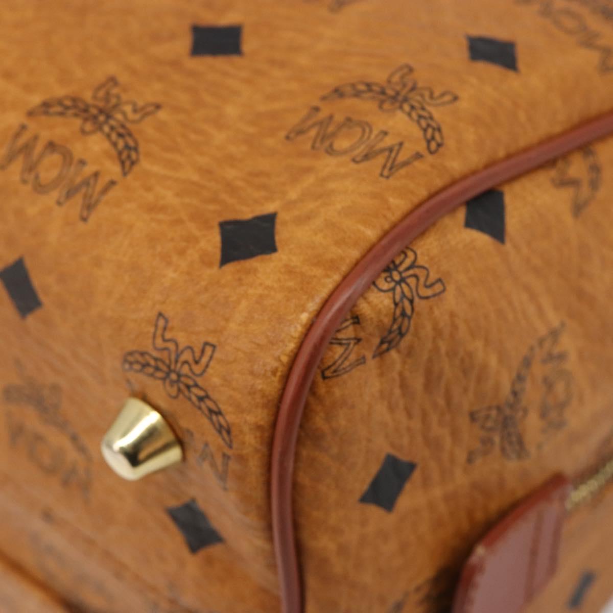 MCM Vicetos Logogram Hand Bag PVC 2way Brown Gold Auth BA5195