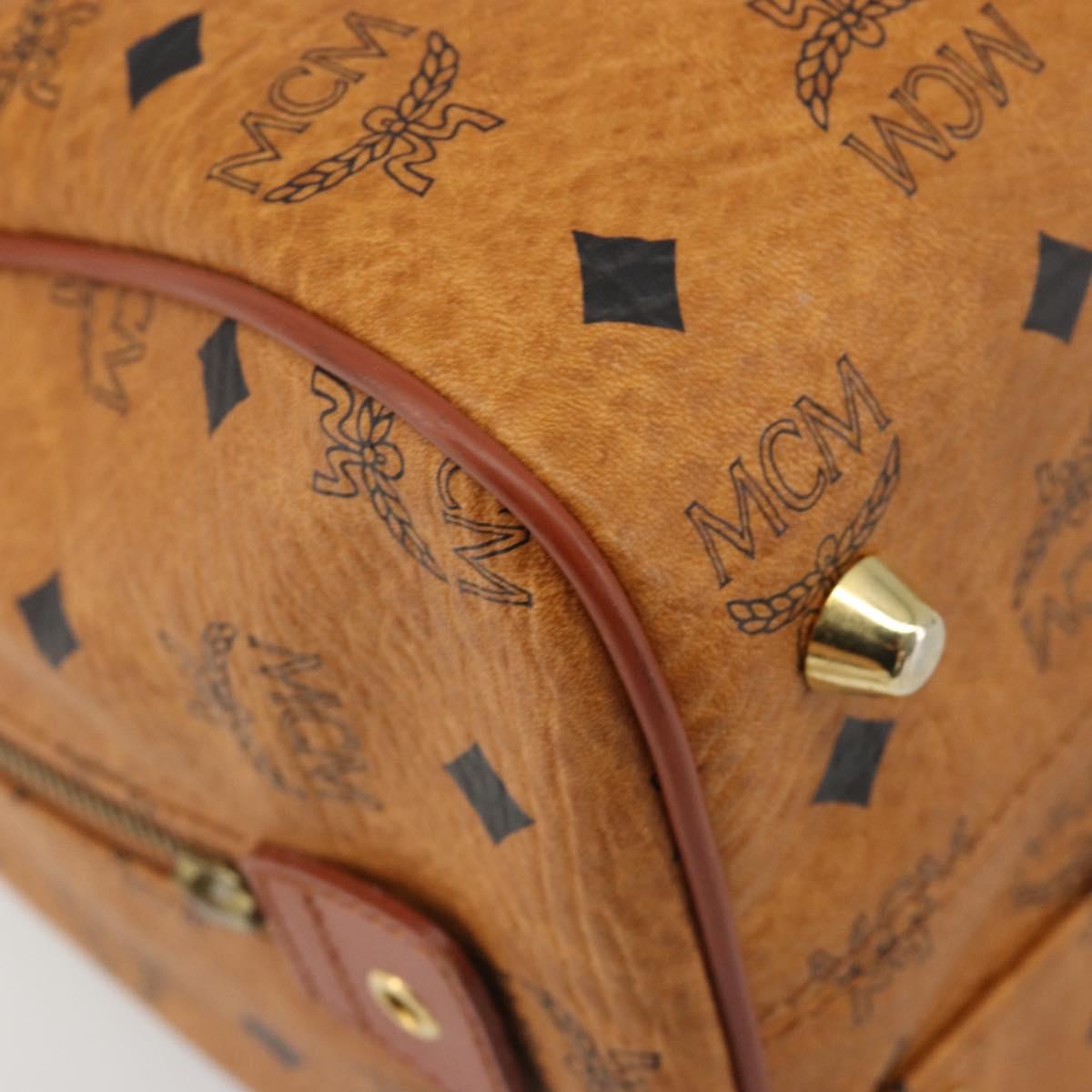 MCM Vicetos Logogram Hand Bag PVC 2way Brown Gold Auth BA5195