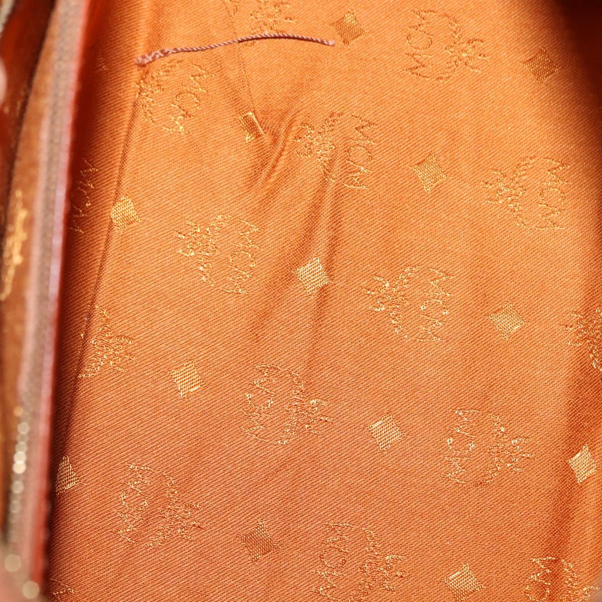 MCM Vicetos Logogram Hand Bag PVC 2way Brown Gold Auth BA5195