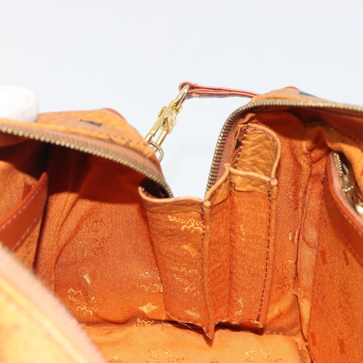 MCM Vicetos Logogram Hand Bag PVC 2way Brown Gold Auth BA5195