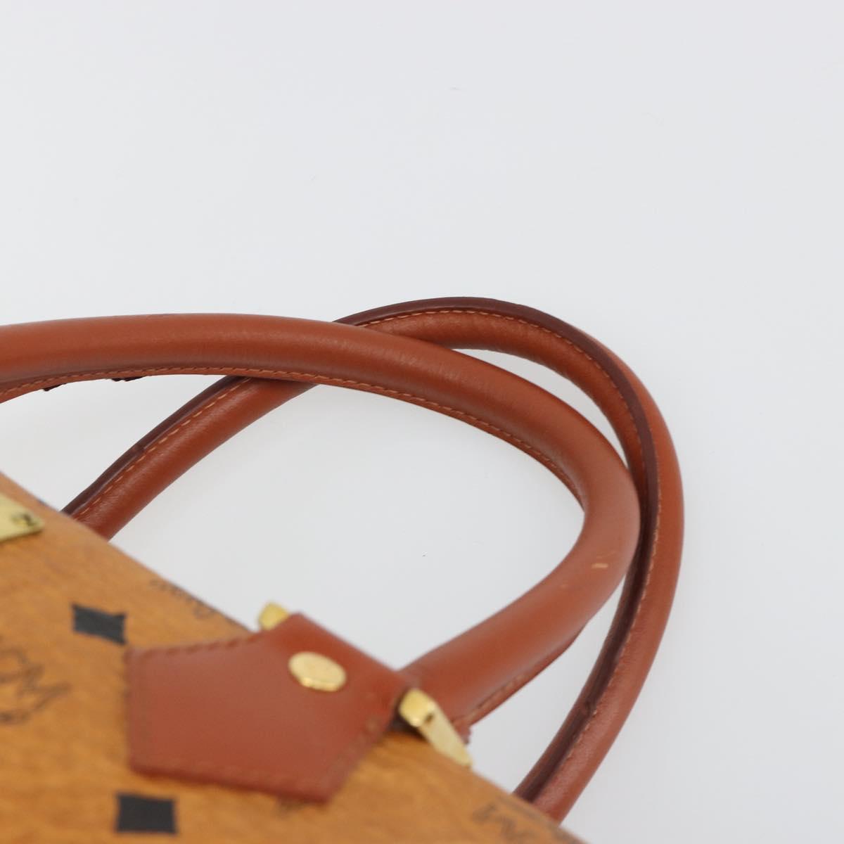 MCM Vicetos Logogram Hand Bag PVC 2way Brown Gold Auth BA5195