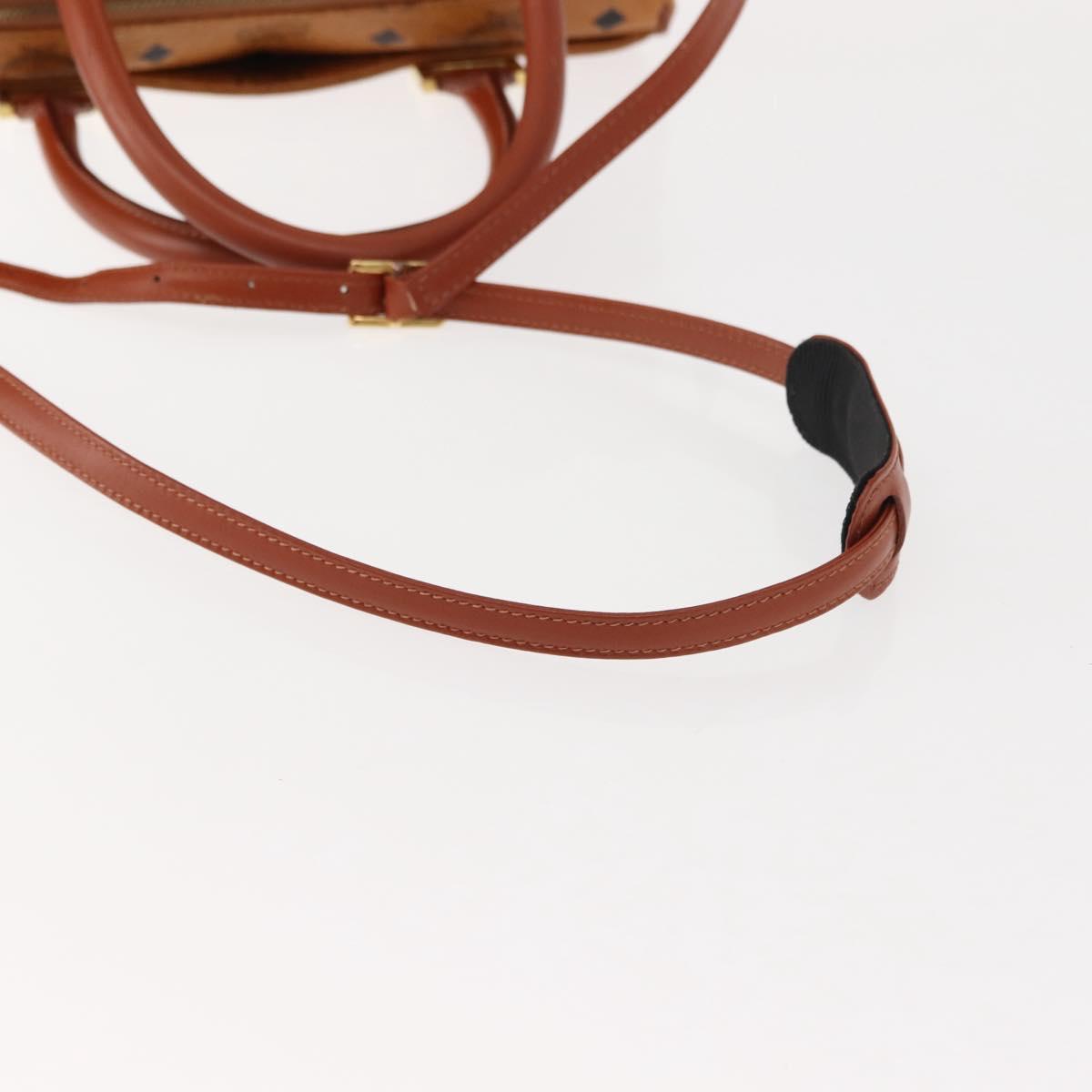 MCM Vicetos Logogram Hand Bag PVC 2way Brown Gold Auth BA5195