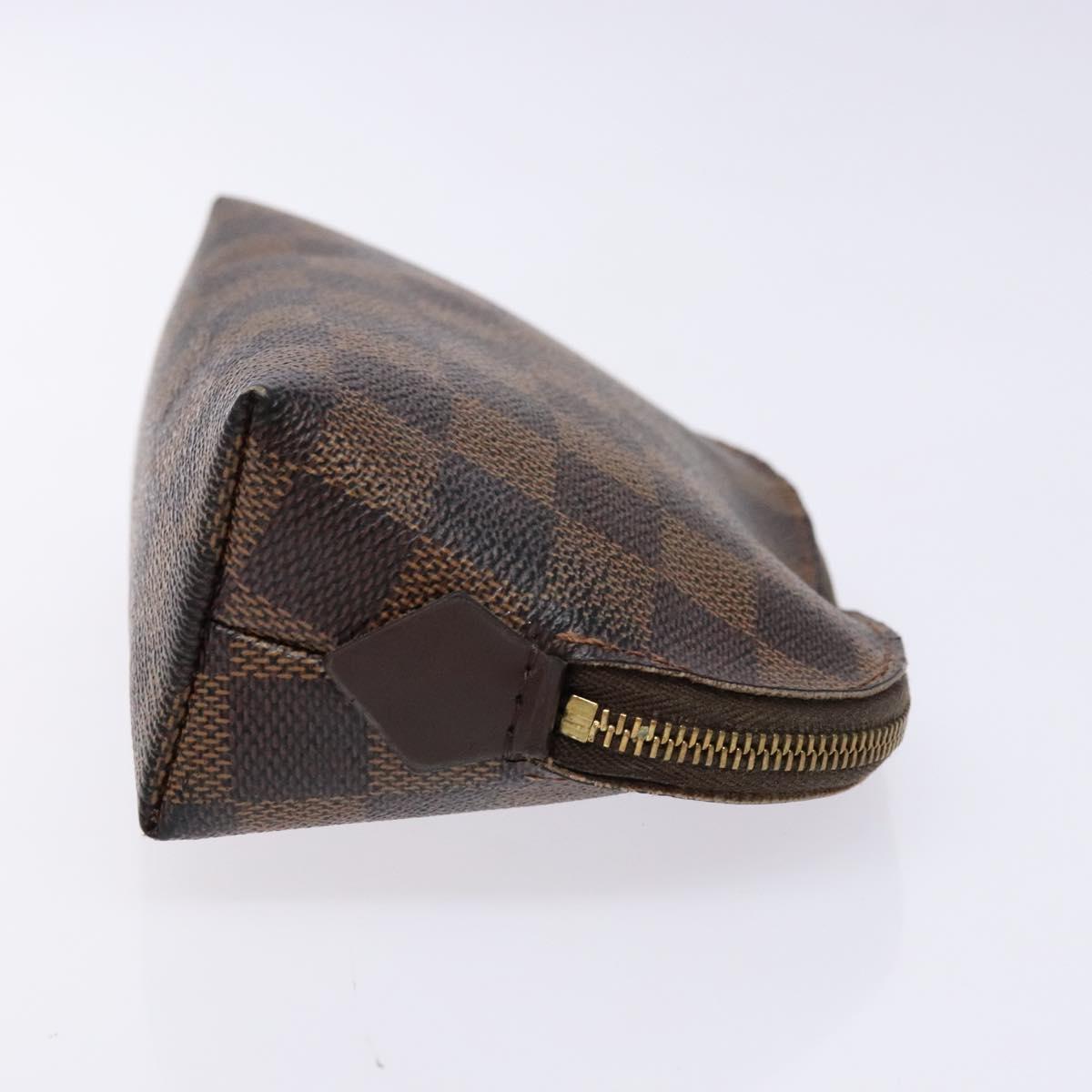 LOUIS VUITTON Damier Ebene Pochette Cosmetic PM Pouch N47516 LV Auth BA5200