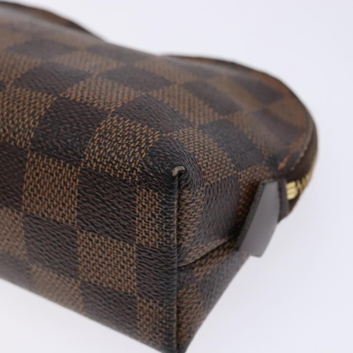 LOUIS VUITTON Damier Ebene Pochette Cosmetic PM Pouch N47516 LV Auth BA5200