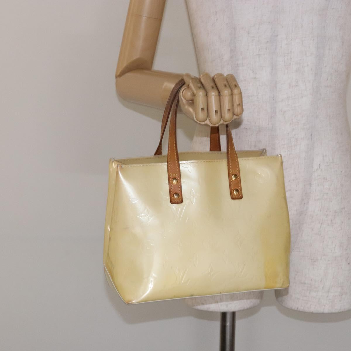 LOUIS VUITTON Monogram Vernis Reade PM Hand Bag Perle M91336 LV Auth BA5208