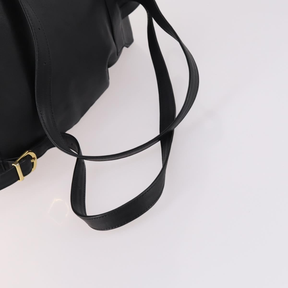 Gianni Versace Backpack Leather Black Gold Auth BA5214