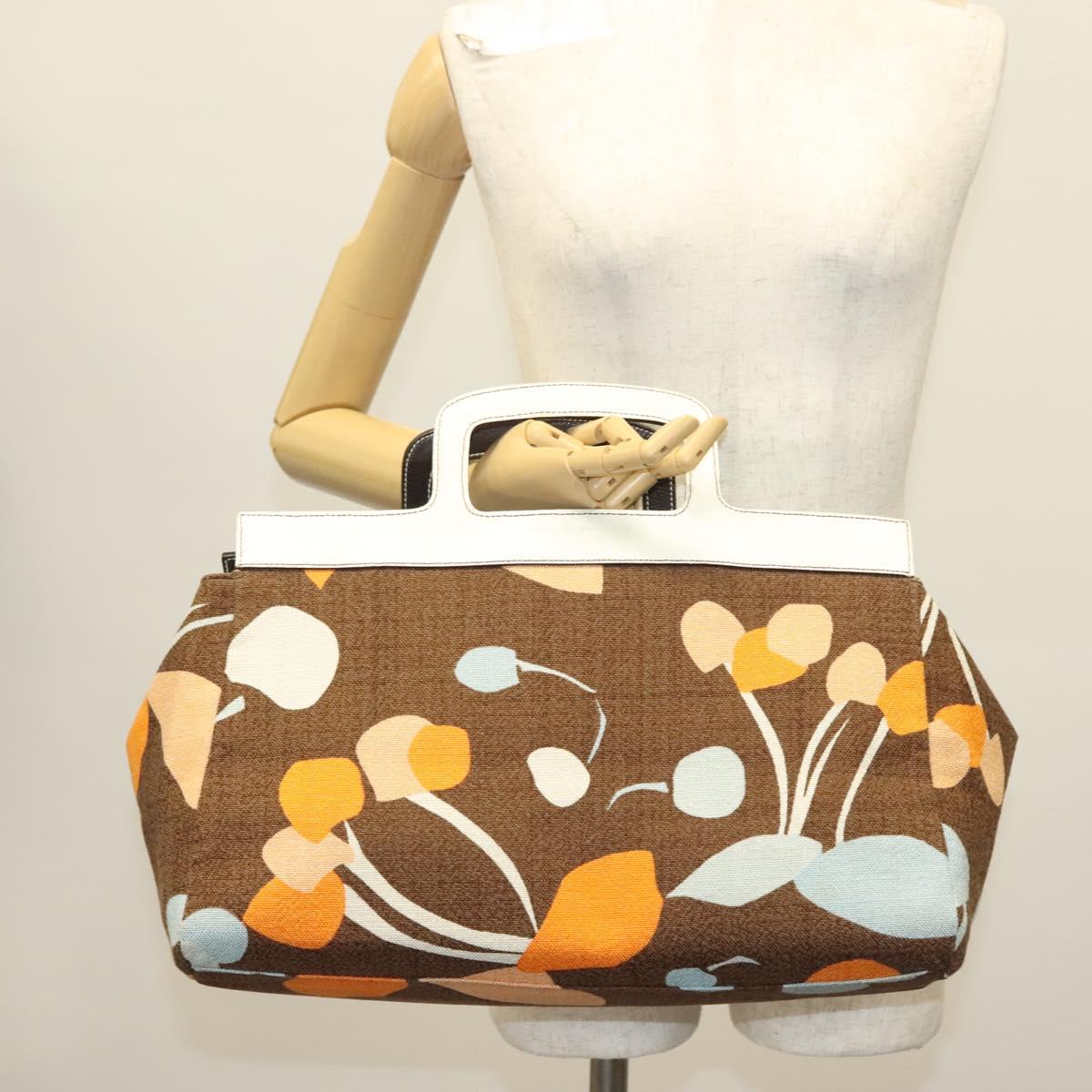 Miu Miu Hand Bag Canvas Brown Auth BA5216