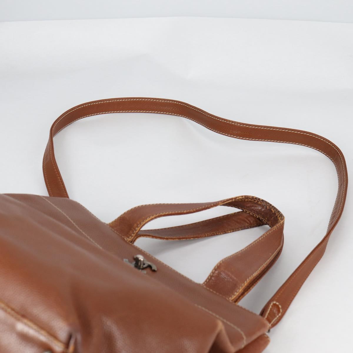 CHANEL Hand Bag Caviar Skin 2way Brown Silver CC Auth BA5221