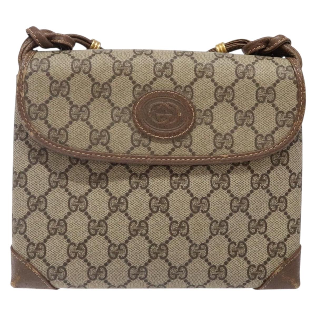 GUCCI GG Supreme Shoulder Bag PVC Beige Gold 007 105 0072 Auth BA5243