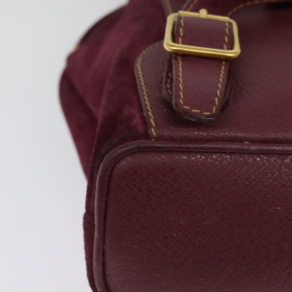 GUCCI Bamboo Backpack Suede Purple Gold 003 2058 0030 Auth BA5244