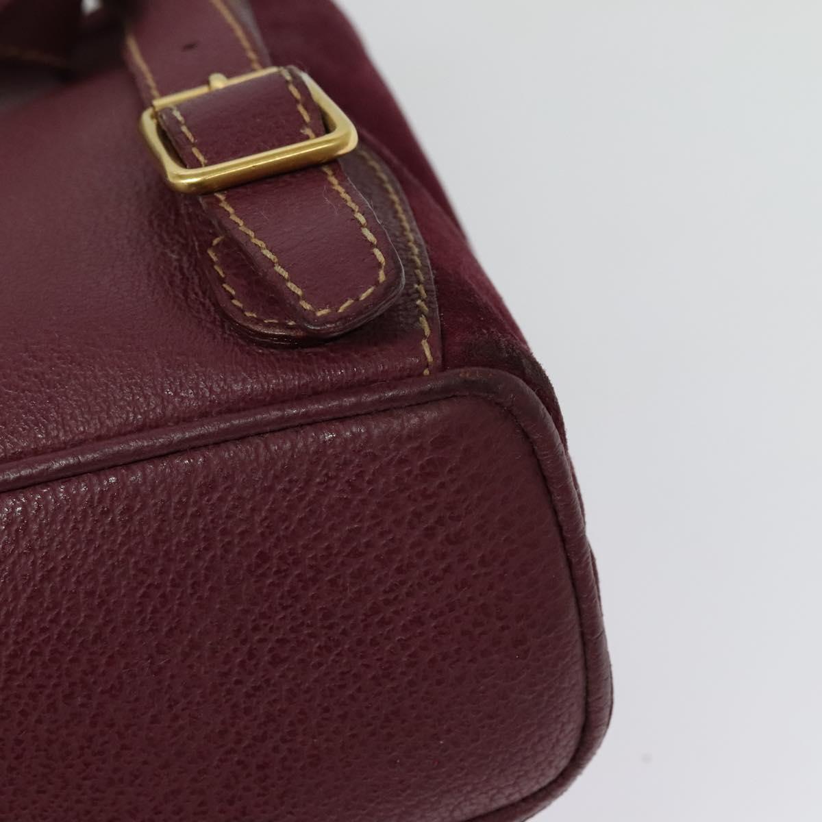 GUCCI Bamboo Backpack Suede Purple Gold 003 2058 0030 Auth BA5244