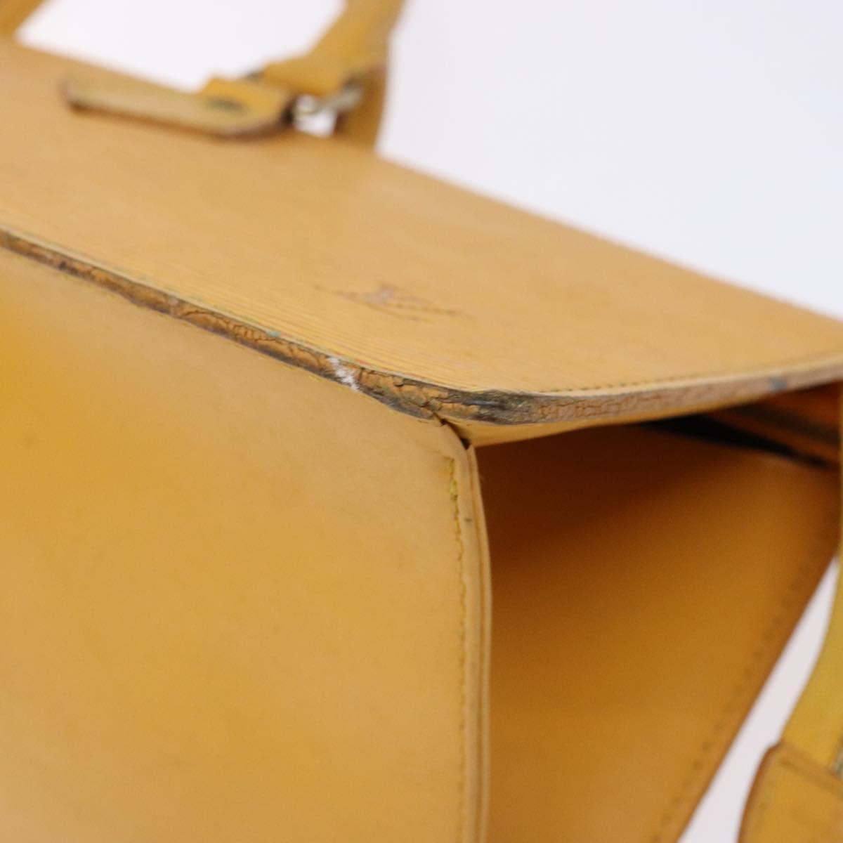 LOUIS VUITTON Epi Sac Triangle Hand Bag Yellow M52099 LV Auth BA5251