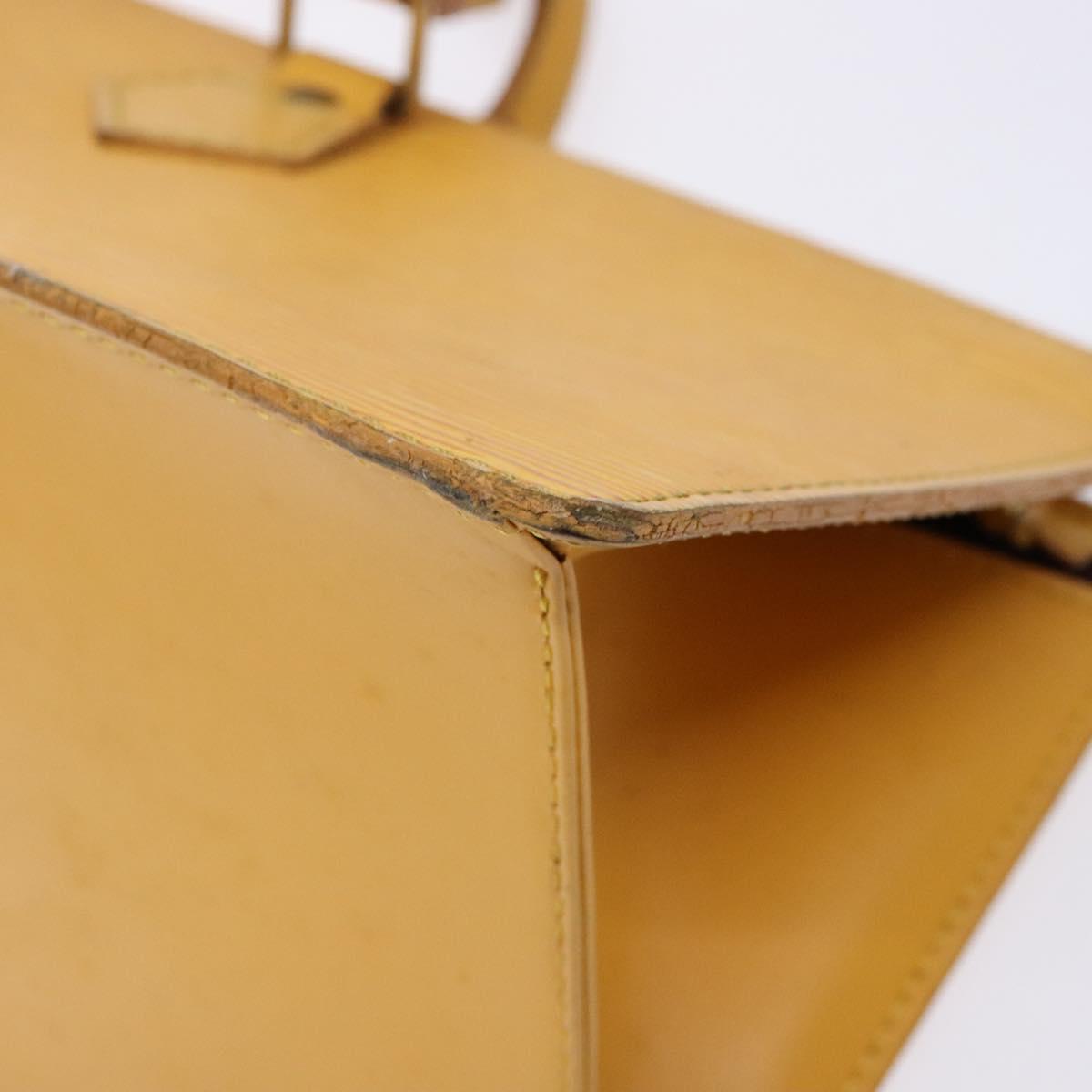 LOUIS VUITTON Epi Sac Triangle Hand Bag Yellow M52099 LV Auth BA5251