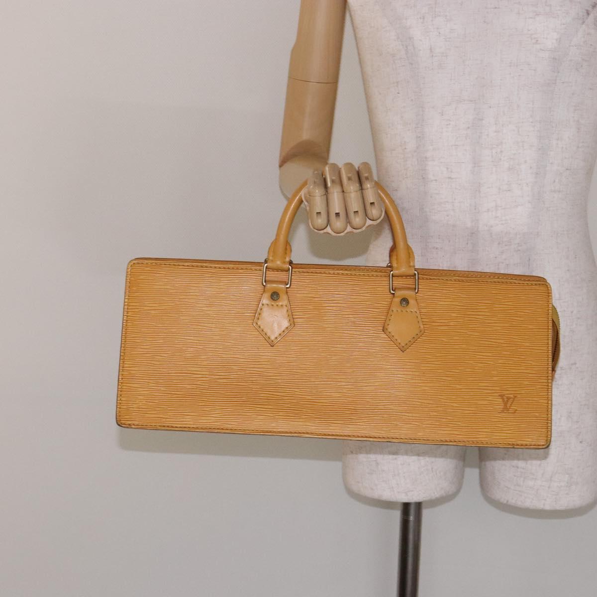 LOUIS VUITTON Epi Sac Triangle Hand Bag Yellow M52099 LV Auth BA5251