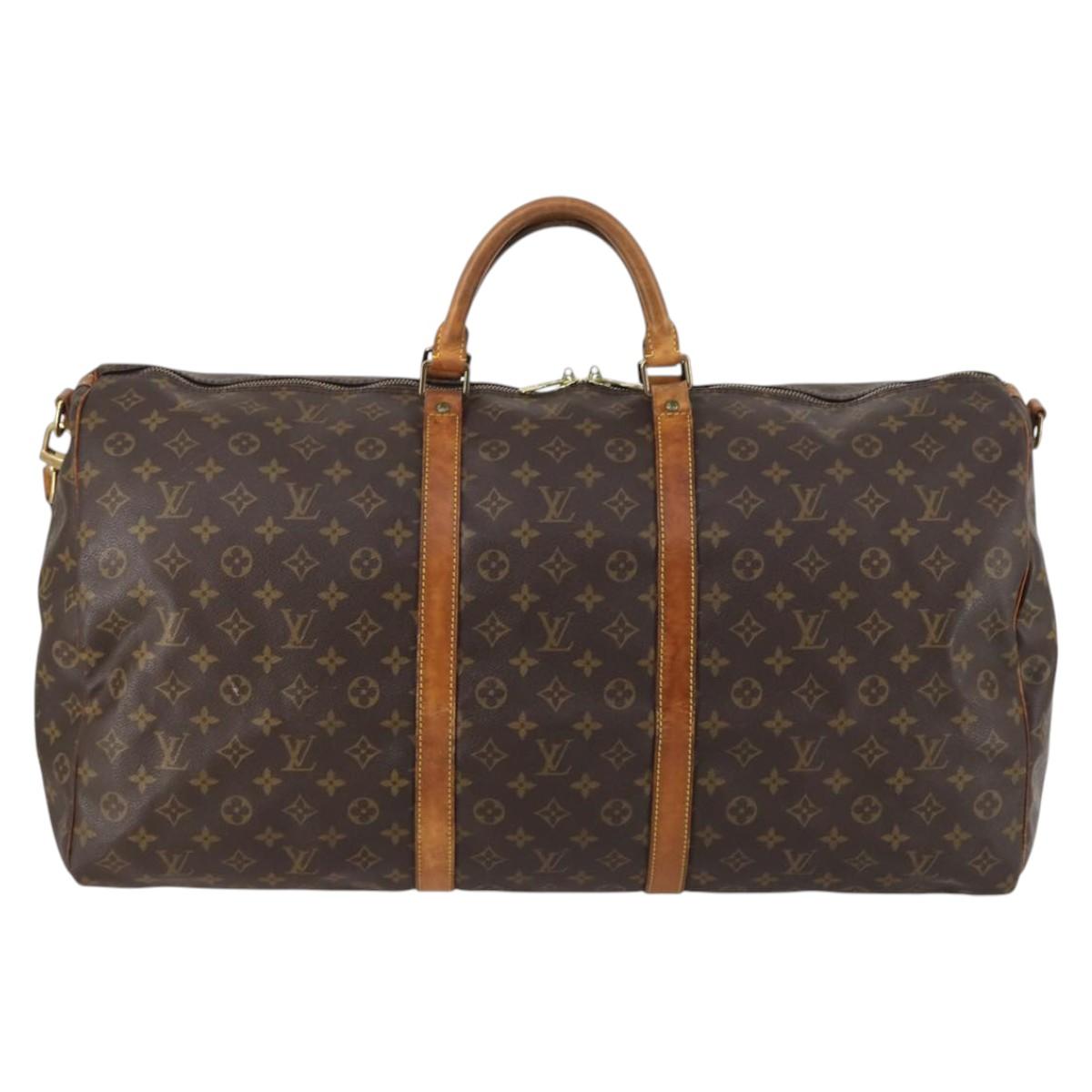 LOUIS VUITTON Monogram Keepall Bandouliere 60 Boston Bag M41412 LV Auth BA5254