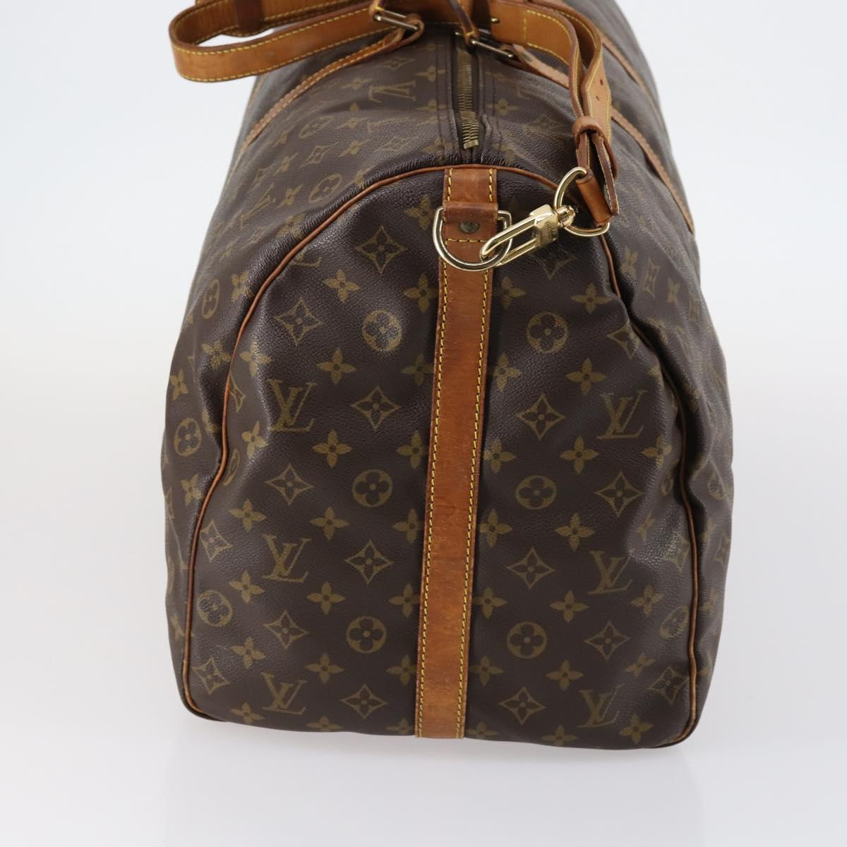 LOUIS VUITTON Monogram Keepall Bandouliere 60 Boston Bag M41412 LV Auth BA5254