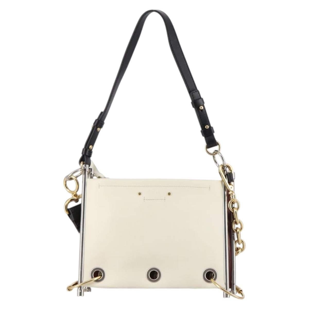 Chloe Roy Shoulder Bag Leather Bordeaux Gold Auth BA5266